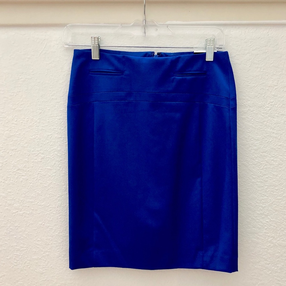 Express Signature Stretch blue pencil skirt
